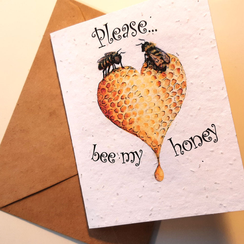 Bee my Honey - seed paper greeting card All Sorts Acres Farm