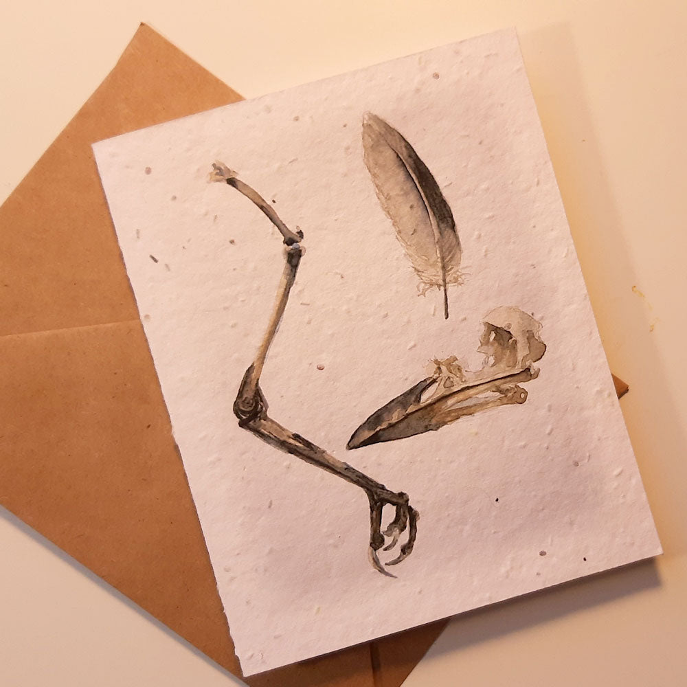 Farm Found: Bird Bones - seed paper greeting card All Sorts Acres Farm