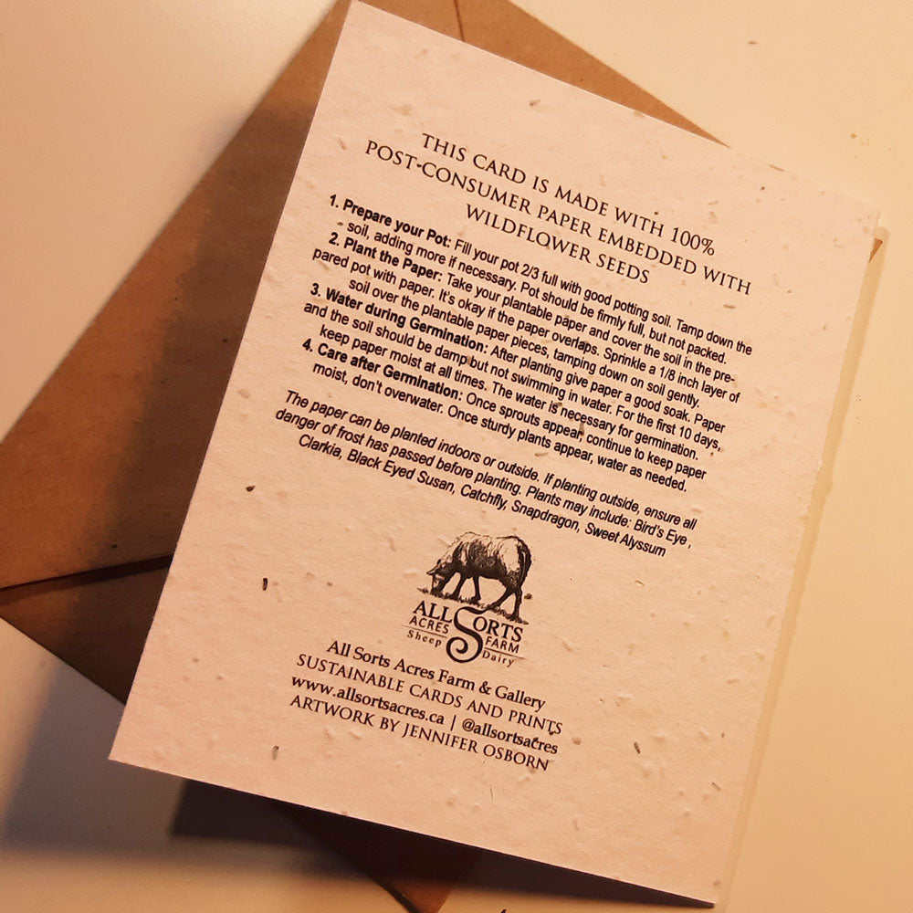 Veggie Garden - seed paper greeting card All Sorts Acres Farm