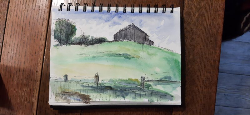 September morning field sketch