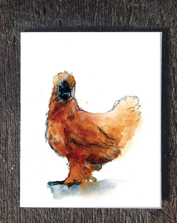Silkie Hen - seed paper greeting card All Sorts Acres Farm