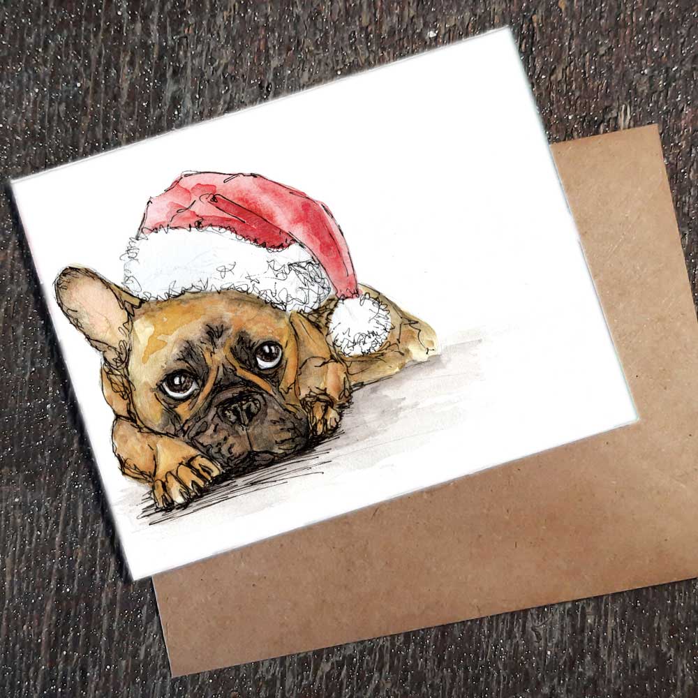 French Bulldog Puppy - seed paper Holiday greeting card All Sorts Acres Farm