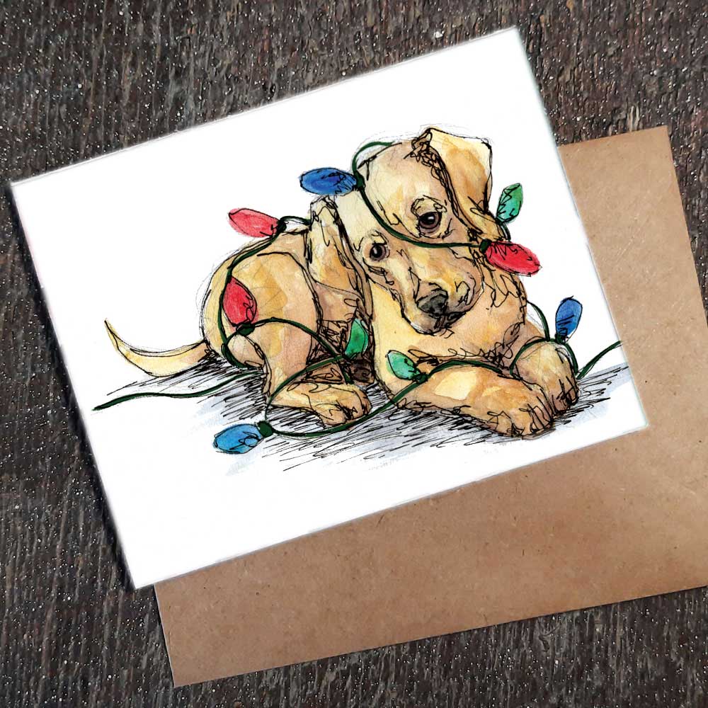 Lab Puppy - seed paper Holiday greeting card All Sorts Acres Farm