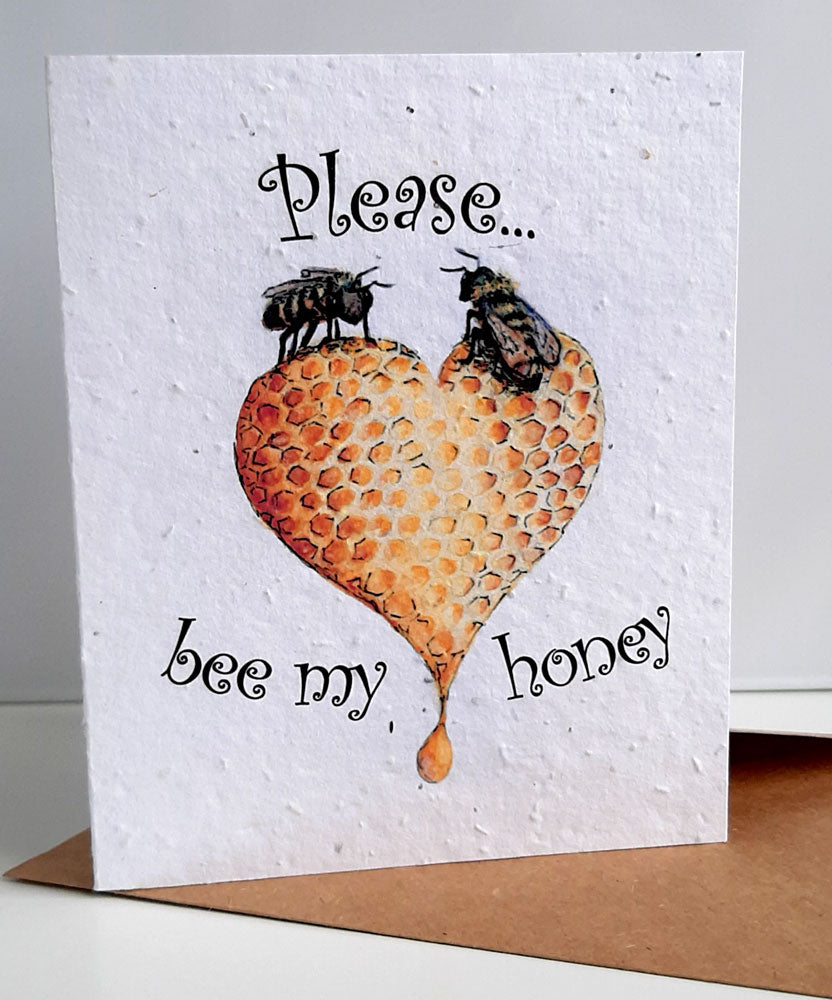 Bee my Honey - seed paper greeting card All Sorts Acres Farm