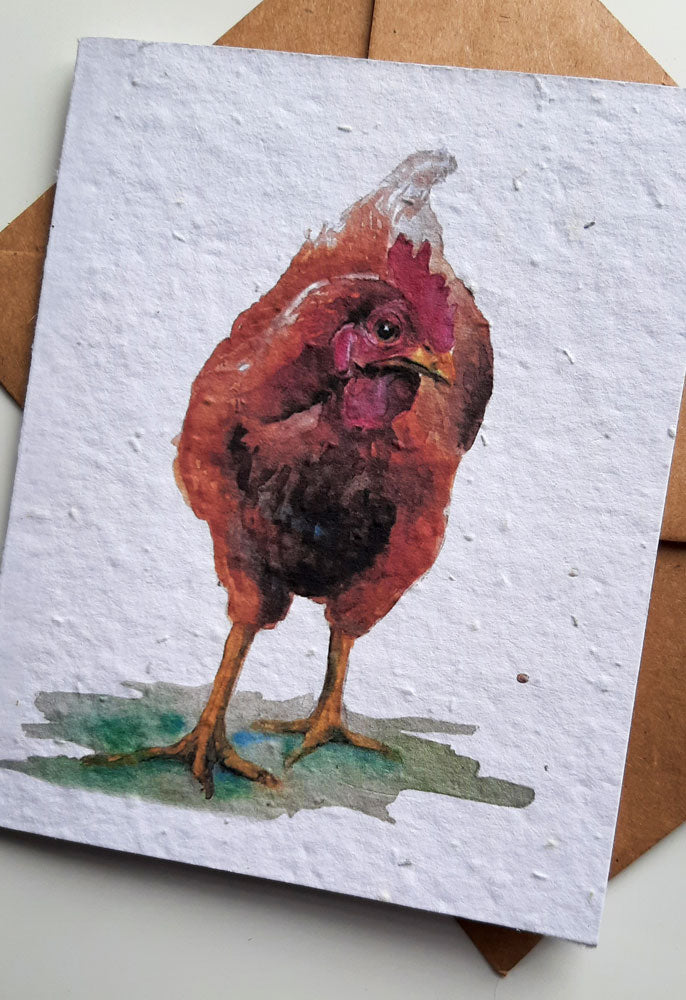Barnyard Hen - seed paper greeting card All Sorts Acres Farm
