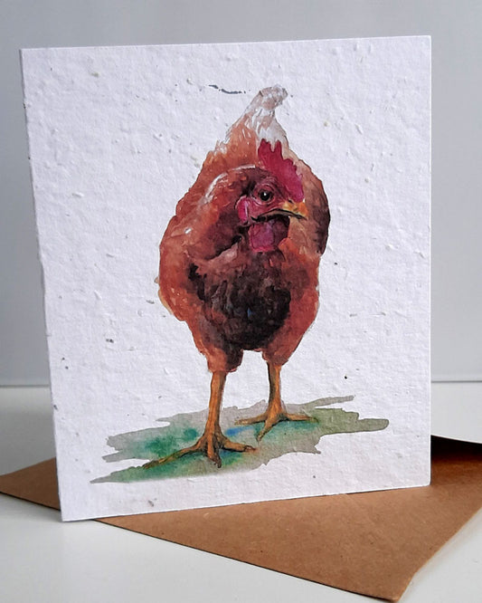 Barnyard Hen - seed paper greeting card All Sorts Acres Farm