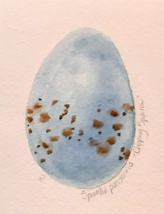 Chipping Sparrow Egg- Mini Painting All Sorts Acres Farm