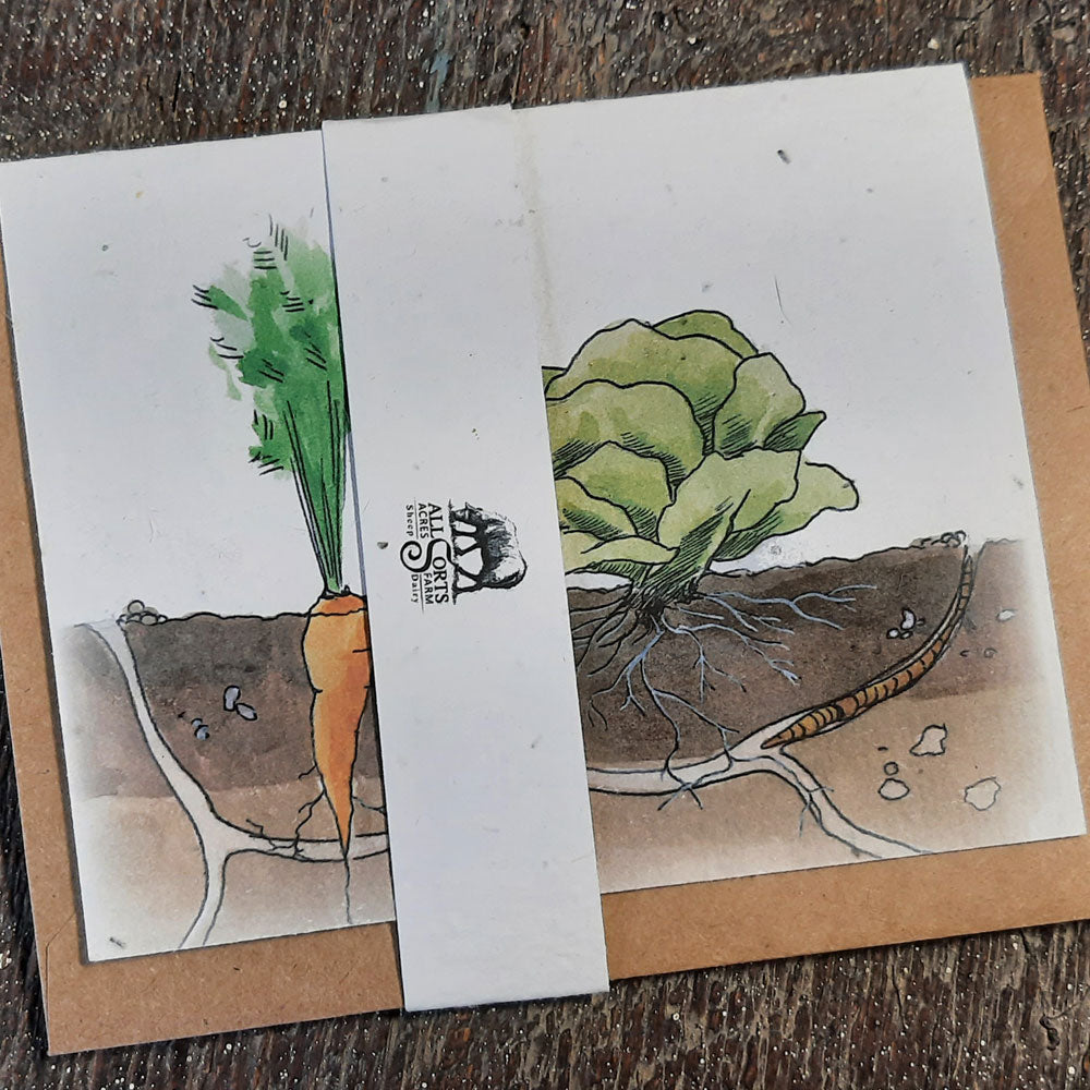 The Humble Earthworm - seed paper greeting card All Sorts Acres Farm