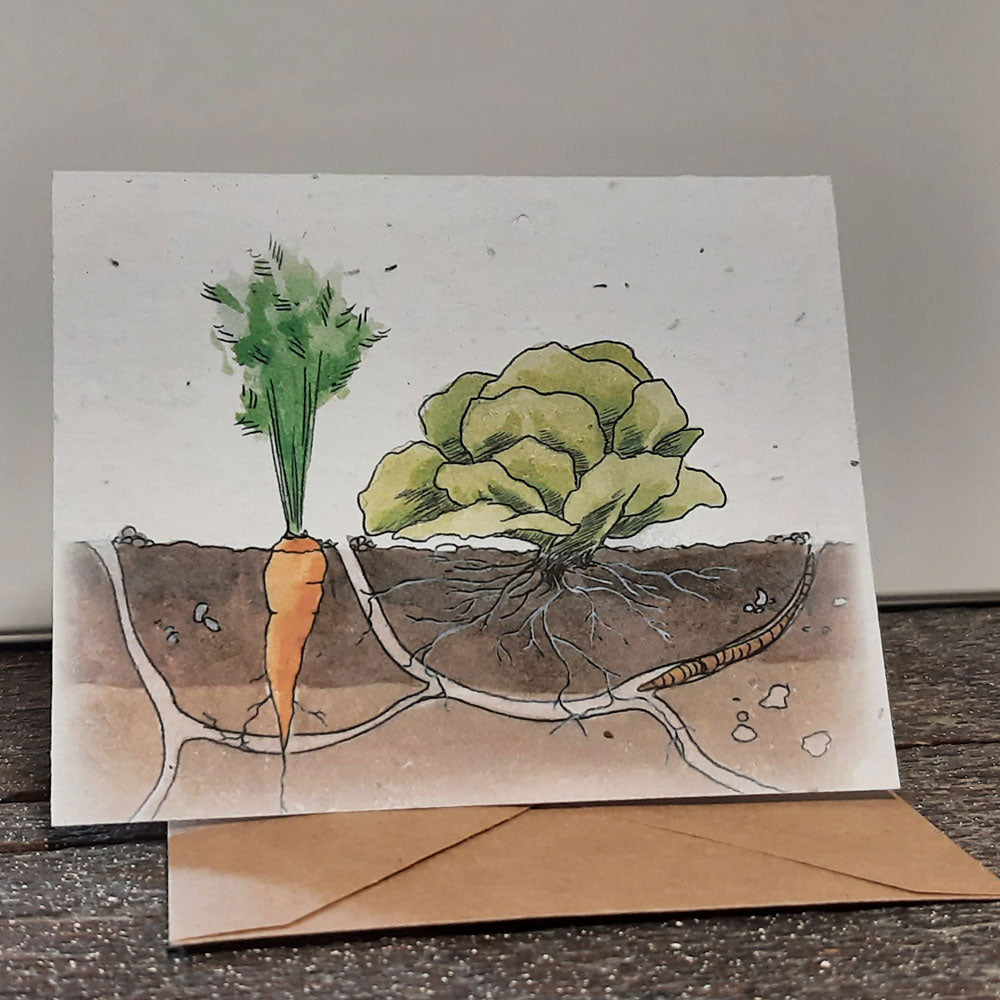 The Humble Earthworm - seed paper greeting card All Sorts Acres Farm