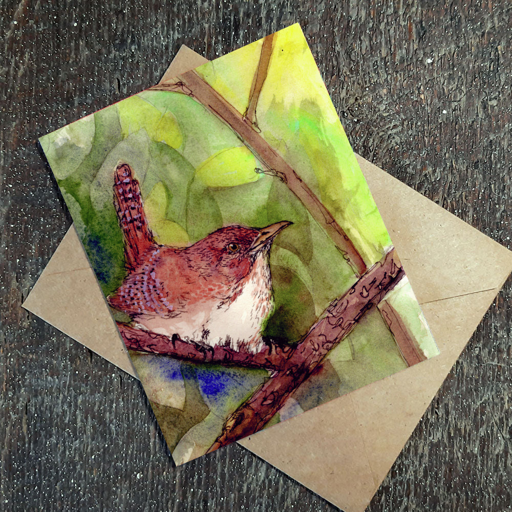 House Wren- seed paper greeting card All Sorts Acres Farm