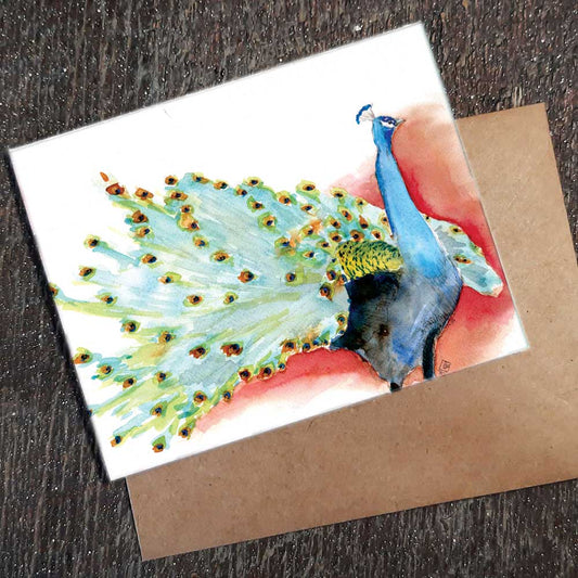 Peacock - seed paper greeting card All Sorts Acres Farm