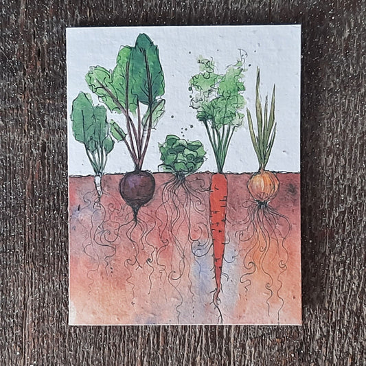 4 Card Set: Grow Your Own - seed paper greeting card All Sorts Acres Farm