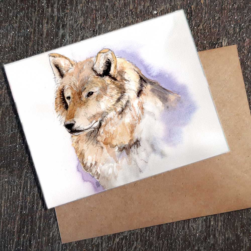 Wolf - seed paper greeting card All Sorts Acres Farm